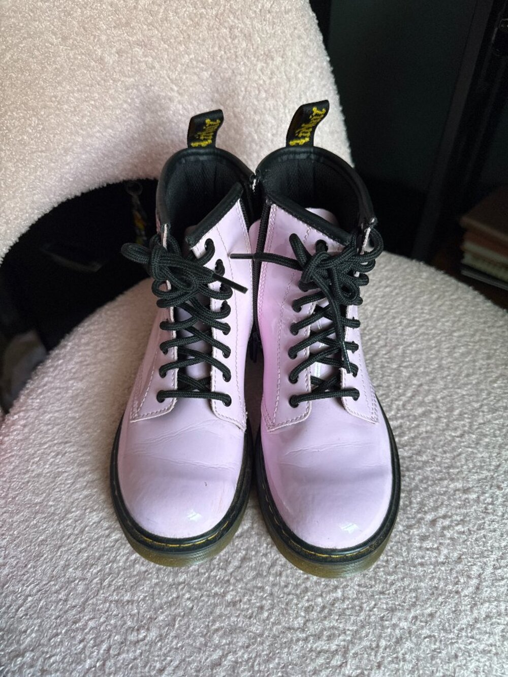 Dr. Martens 1460 J Pink Patent Lace Up Boots Size 3